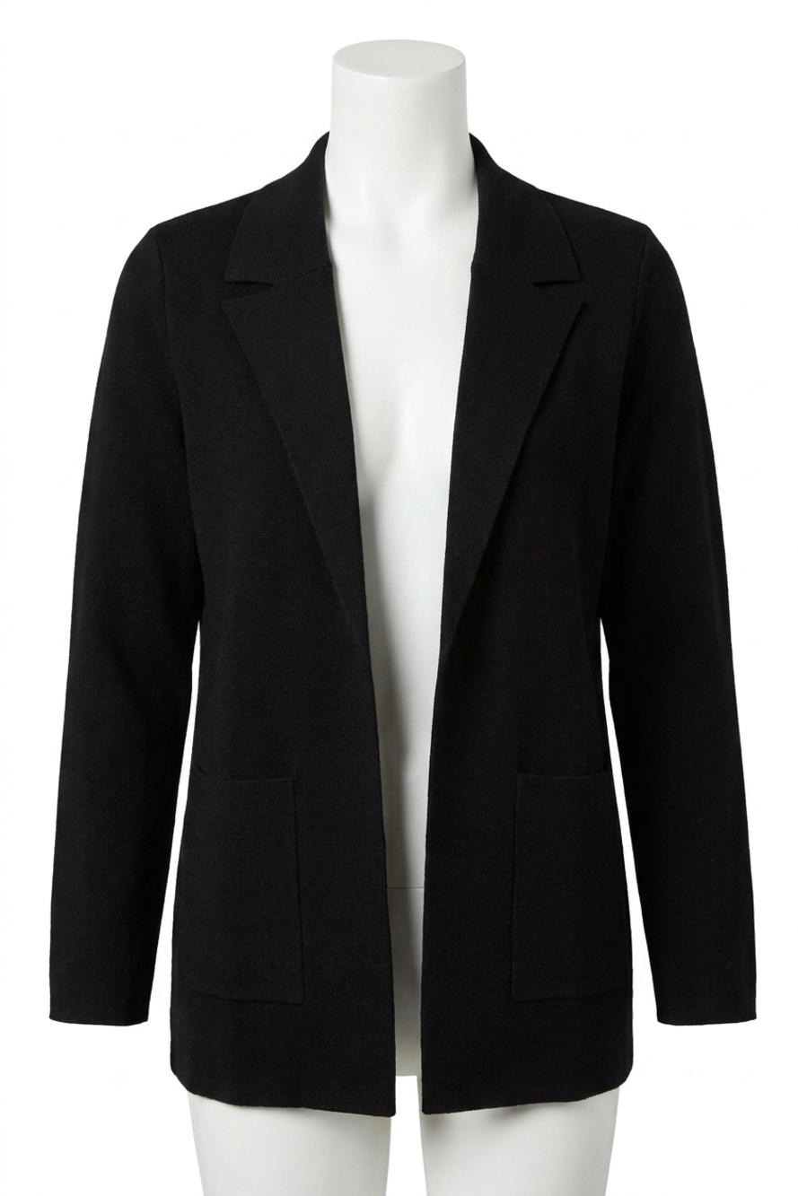 NEW KENSIE comfy viscose blend collared cardigan in black